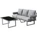 Orren Ellis Wicker/rattan 3 - Person Seating Group w/ Cushions Metal in Gray | 28.54 H x 79.72 W x 28.15 D in | Outdoor Furniture | Wayfair