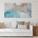 Everly Quinn Turquoise & Blue Liquid Ink by Ansel Adams - 4 Piece Wrapped Canvas Graphic Art Canvas in Blue/Gray/White | Wayfair