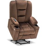 Latitude Run® 34.6" Wide Power Lift Assist Standard Recliner w/ Massager Polyester in Brown | 45.6 H x 34.6 W x 41 D in | Wayfair