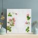 Latitude Run® Pink Roses On White en Surface - 1 Piece Rectangle Graphic Art Print On Wrapped Canvas in Green/White | 12 H x 12 W x 2 D in | Wayfair