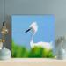 Rosecliff Heights White Bird On Body Of Water During Daytime 2 - 1 Piece Rectangle Graphic Art Print On Wrapped Canvas in Blue/Green/White | Wayfair