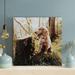 Latitude Run® Golden Retriever Puppy Sitting Beside Trunk - 1 Piece Rectangle Graphic Art Print On Wrapped Canvas in Brown | Wayfair