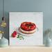 Latitude Run® Strawberry Cake On White Plate 1 - 1 Piece Square Graphic Art Print On Wrapped Canvas in Red/White | 16 H x 16 W x 2 D in | Wayfair