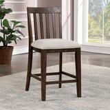 Deblynn Rustic Oak Fabric Padded Counter Height Chairs by Furniture of America (Set of 2)