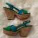 Kate Spade Shoes | Kate Spade Wedges | Color: Blue/Green | Size: 9.5