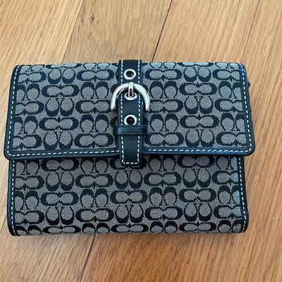Coach Bags | Black Coach Wallet | Color: Black/Gray | Size: 5.25 Inch Length By 4 Inch Height By 0.75 Inch W