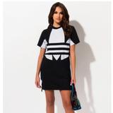 Adidas Dresses | Like New Adidas Mini Tshirt Tee Dress | Color: Black/White | Size: 6