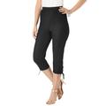 Plus Size Women's Comfort Stretch Lace-Up Capri Jean by Denim 24/7 in Black Denim (Size 32 W)