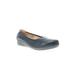 Women's Yara Leather Slip On Flat by Propet in Navy (Size 6 M)