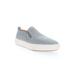 Wide Width Women's Kate Leather Slip On Sneaker by Propet in Grey (Size 8 1/2 W)