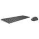 Rapoo 9700M kabelloses Tastatur-Maus Set Wireless Deskset 1600 DPI Sensor wiederaufladbarer Akku flaches Aluminium Design DE-Layout QWERTZ PC & Mac - dark grey