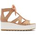 Sorel Cameron Flatform Lace Wedge Sandals Leather - Women's Honest Beige/Gum 17 7.5 US 1999101-246-7.5