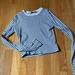 Brandy Melville Tops | Brandy Melville Cropped Navy Blue Striped Long Sleeve | Color: Blue | Size: S