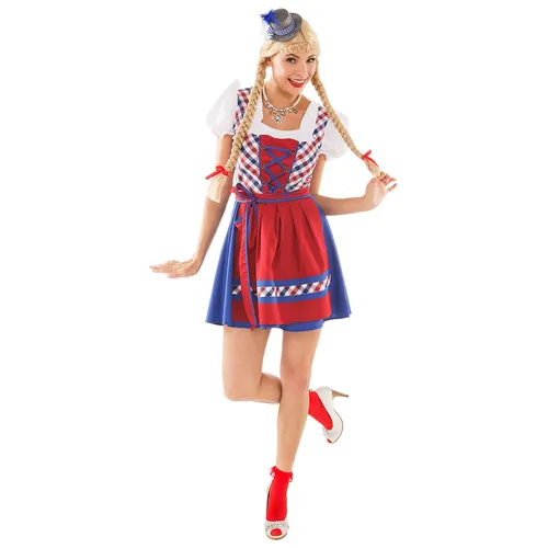 Faschingsdirndl, blau/rot
