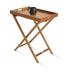 sohoConcept Lido Teak Folding End Tray Outdoor Table Wood in Brown/White | 29 H x 23.6 W x 18.9 D in | Wayfair LIDO-TABLE-001