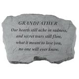 Arlmont & Co. Gillean Kiarra Grandfather Our Hearts Still Ache in Sadness Memorial Garden Stone Stone in Gray | 10.5 H x 16 W x 1.5 D in | Wayfair