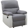 Fauteuil relax Lincoln - 90 x 89 x 103 cm - Blanc/Gris clair