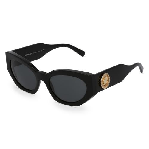 Versace VE4376B Damen-Sonnenbrille Vollrand Oval Acetat-Gestell, schwarz