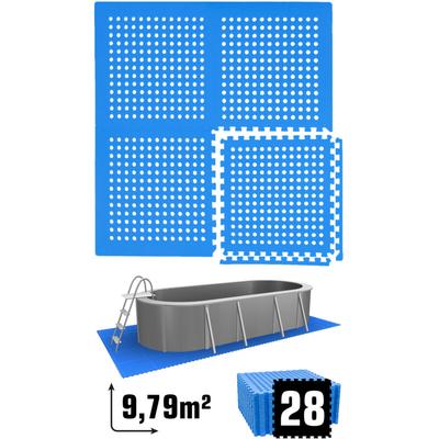 9,8 m² Poolunterlage - 28 eva Matten 62x62 - Unterlegmatten Set - Pool Unterlage Image