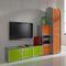 Büromöbel Kombination in Orange Grün Glas modern (dreiteilig)