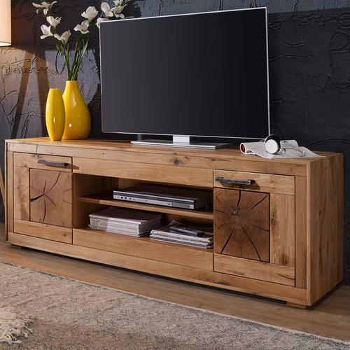 TV Schrank aus Wildeiche Massivholz 200 cm breit