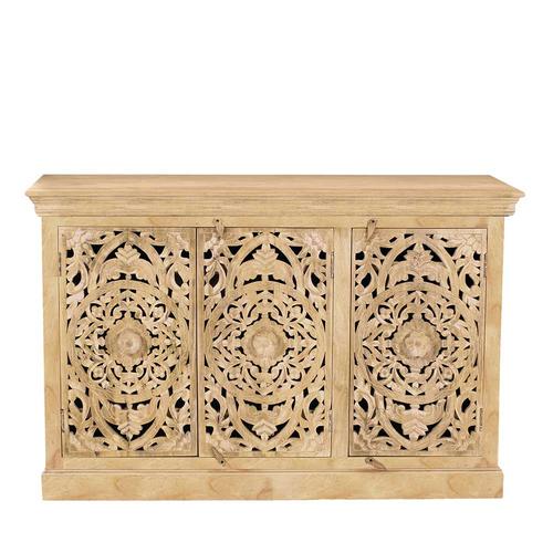 Esszimmer Sideboard in Mangobaum Sandfarben Vintage Look
