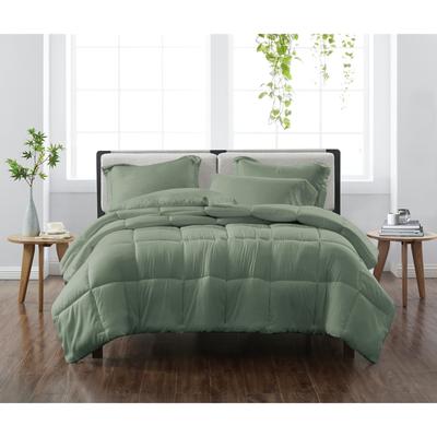 Heritage Solid Comforter Set by Cannon in Green (Size FL/QUE)