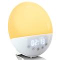 Lenco CRW-110 Wake-Up-Light - Lichtwecker - Sonnenaufgangfunktion - 7 Farben 30 Lichtintensitäten - mit Smartlife App steuern - Amazon Alexa - Zwei Weckzeiten - weiß