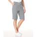 Blair Women's Knit Drawstring Sport Shorts - Grey - PL - Petite