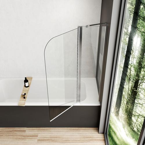 Duschabtrennung 100x140cm Duschwand für Badewanne, Duschwand Badewannenaufsatz mit 6mm Nano Easy