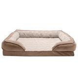 FurHaven Velvet Waves Perfect Comfort Sofa Bed Metal in Brown | 10 H x 40 W x 32 D in | Wayfair 48549533