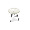 Corrigan Studio® Elissar Glass Outdoor Side Table Glass/Metal in White | 21 H x 20 W x 20 D in | Wayfair D6B5A54B9A9B4062B760C2E516ABD722