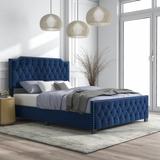 Furniture of America Galavant Modern Tufted Fabric Panel Bed