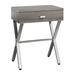 Accent Table, Side, End, Nightstand, Lamp, Storage Drawer, Living Room, Bedroom, Metal, Laminate, Brown, Chrome, Contemporary