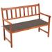 vidaXL Patio Bench with Cushion 47.2" Solid Acacia Wood - 47.2" x 22.8" x 35.4"