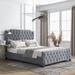 Furniture of America Galavant Modern Tufted Fabric Panel Bed