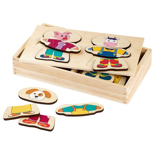 PLAYTIVE® Holz Puzzle-Lernspiele (Tierbox)
