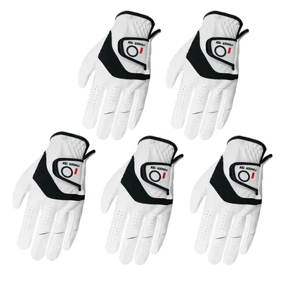 5 Pcs Golf Gloves Men Leather Palm Left Right Hand Rain Grip Wear Resistant Flexible Comfortable