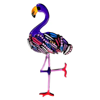CINDY XIANG Cute Colorful Enamel Flamingo Brooches Unisex Rhinestone Animal Bird Brooch Pins Jewelry