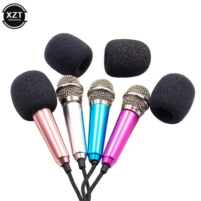 Portable 3.5mm Stereo Studio Mic KTV Karaoke Mini Microphone For Smart Phone Laptop PC Desktop