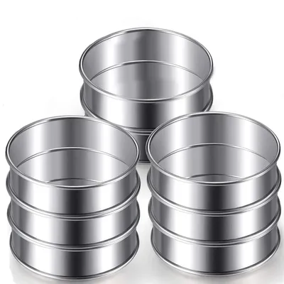 4 Inch Muffin Rings Crumpet Rings, Set of 10 Stainless Steel Muffin Rings Molds Double Rolled Tart