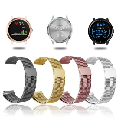 18mm 20mm 22mm Metal Strap For Garmin Vivoactive 3 4 4s 5 6 Band Watch Venu 2 2s 3s SQ Forerunner