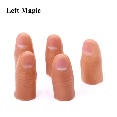 5 Pcs Soft Thumb Tip Finger Fake Magic Trick Close Up Vanish Appearing Finger Trick Props Toy Funny