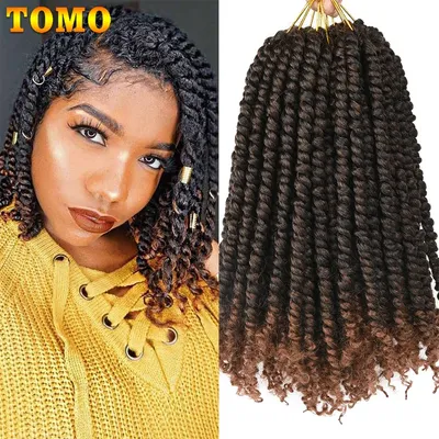 TOMO Bomb Twist Crochet Hair Synthetic 12Roots Spring Twist Pre Looped Crochet Braids Hair Extension