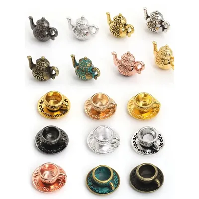 High quality 10pcs Teapot Coffee cup Charms Fit DIY Hade Made Bracelet Necklace Earring Charms Jewelry Making