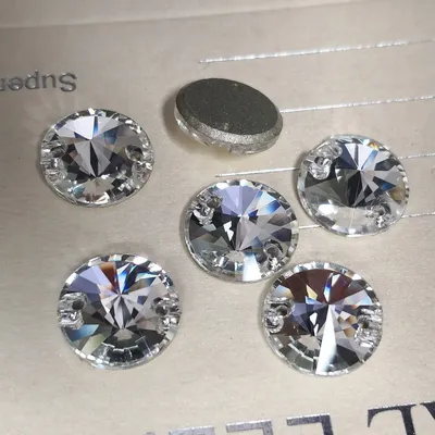 Crystal Glass 3200 Rivoli Garment Rhinestones Flat back 2 Holes Glass Sew On Stones Crystal Strass