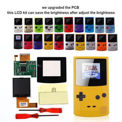 DIY GBC Console Screen LCD Kits Shell case buttons for Game boy Color Backlight LCD Screen 5