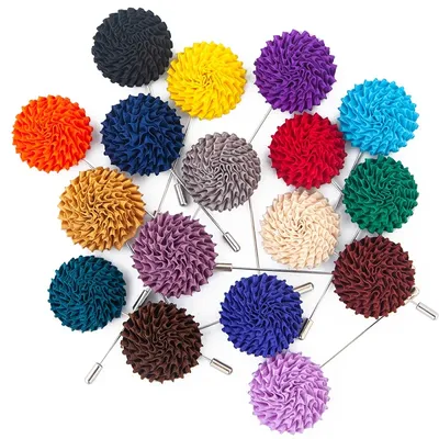 Tailor Smith Designer Solid Flower Shape Lapel Pin Top Fashion Mens Casual Suit Boutonniere Stick Brooches Hademade Accessories