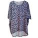 Lularoe Tops | Llr Lularoe Leaf Print High-Low Irma Tunic Top 2xl | Color: Gray/Pink | Size: 2x