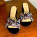 Jessica Simpson Shoes | Jessica Simpson Alisen Oxford Knotted Slide Sandals Size 6 M Multicolored | Color: Black/Silver | Size: 6